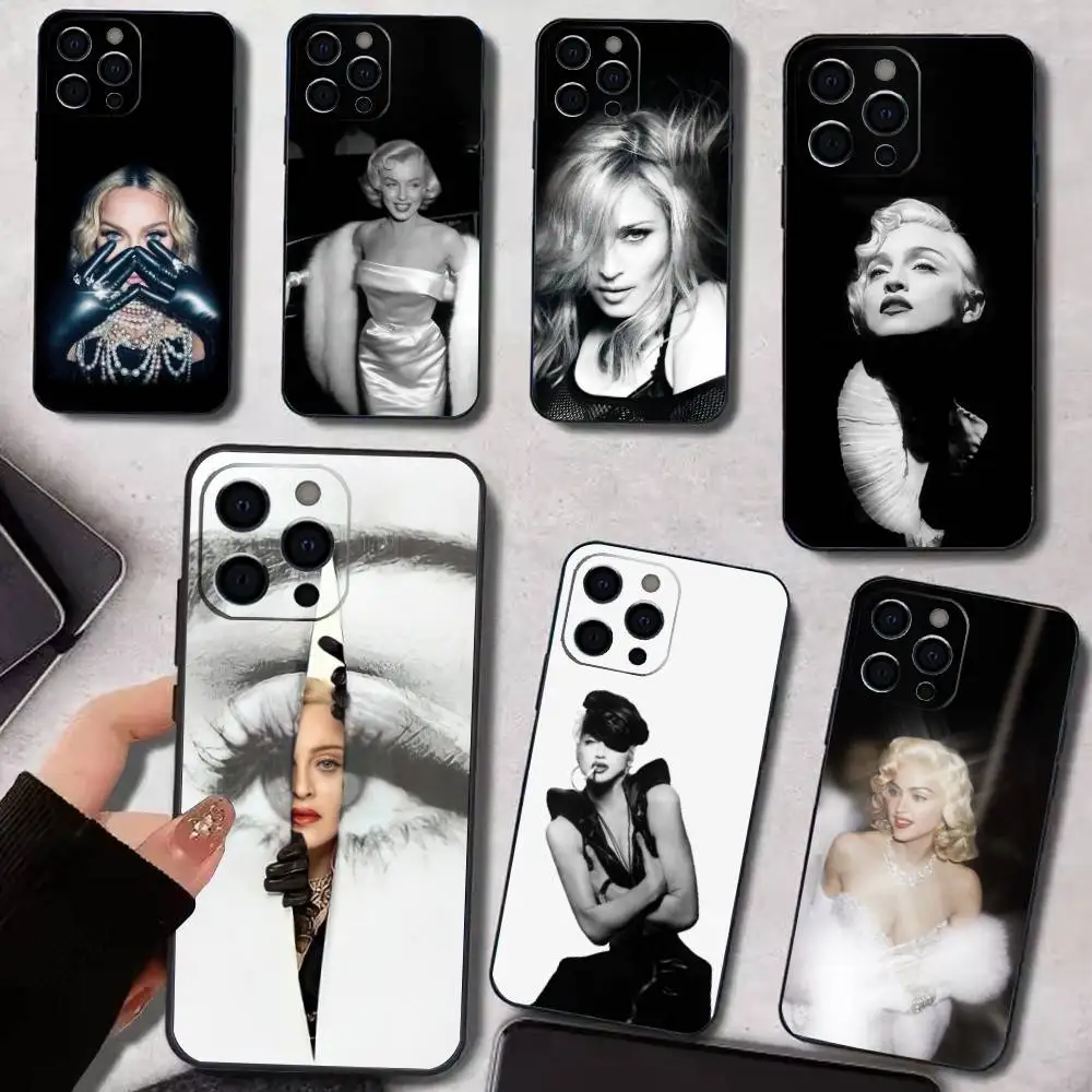 

Singer M-Madon-na Phone Case For iPhone 17,16,15,14,13,12,11 Plus,Pro Max,XS,Soft Silicone Black Cover