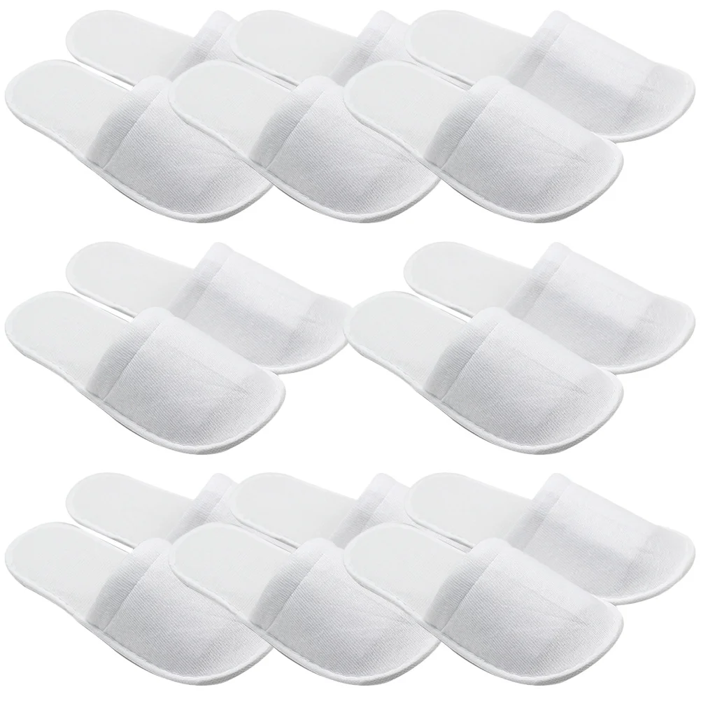 

Men Hotel Slippers Disposable House for Woman Spa Guests Closed Toe White Cloth Fabric Women Travel Home