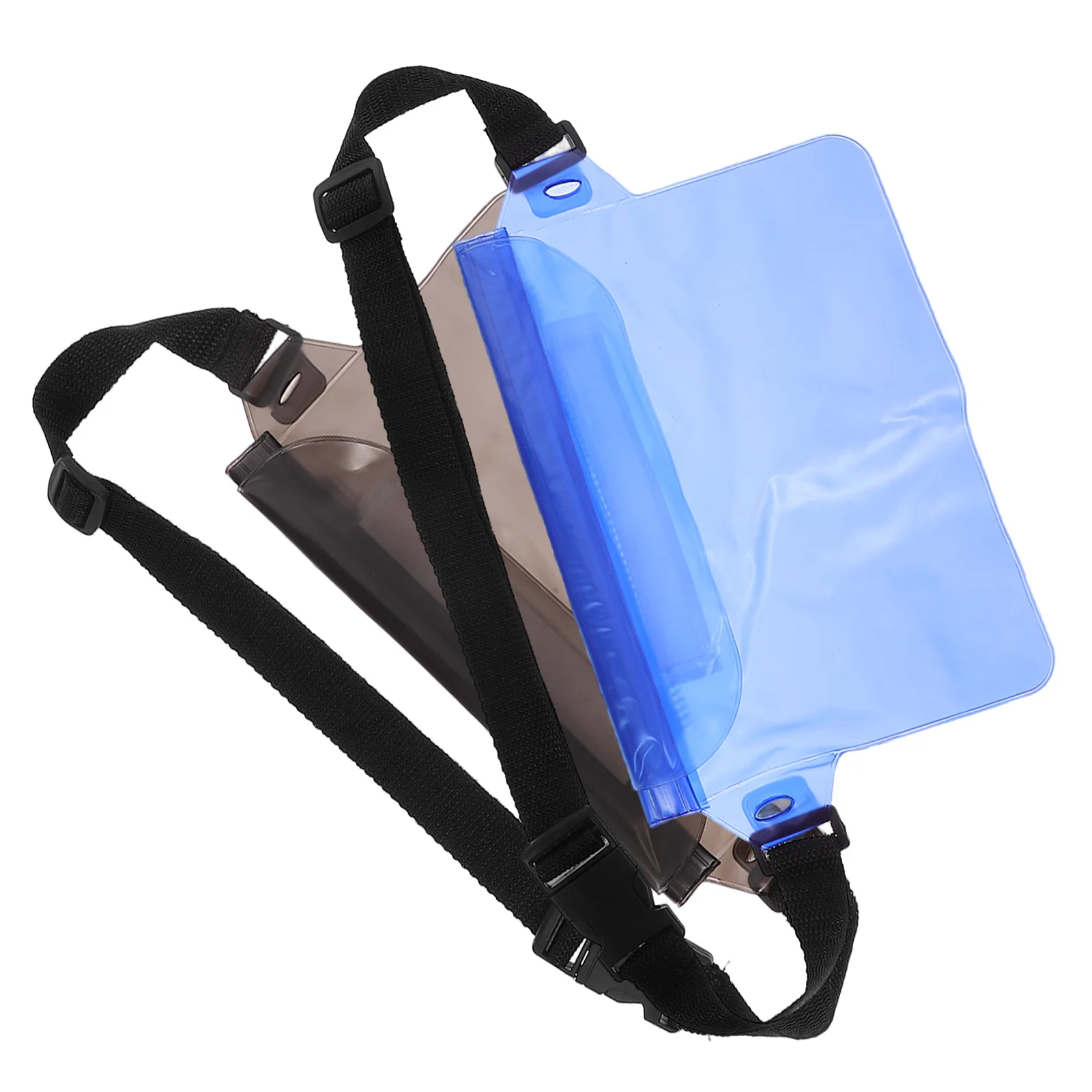 

2pcs PVC Waterproof Bag Pouch Running Waist Belt Bag for Phone Camera Wallet Beach Fishing ( & Black)