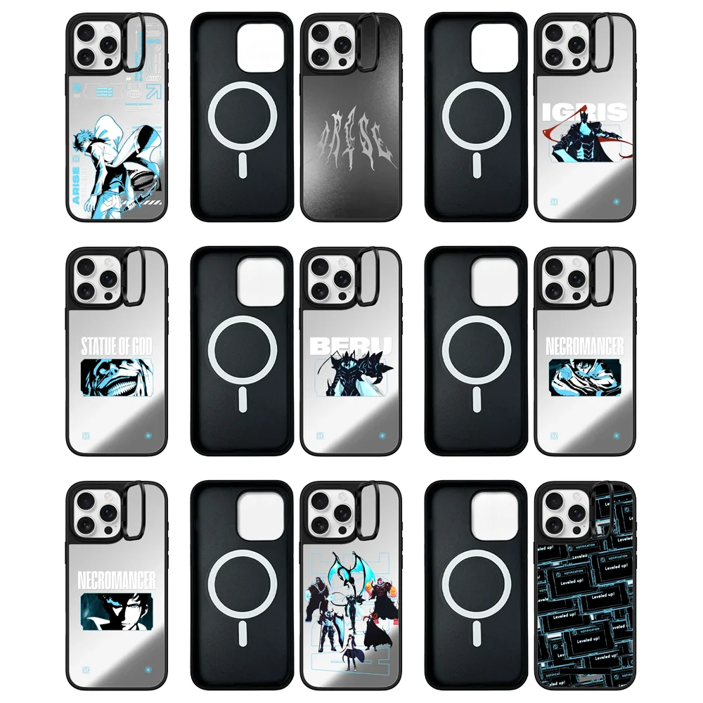 

CASE Anime Camera Stand Mirror Surface Cover for IPhone 17 16 15 14 Pro Max 17Pro - Protective Magnetic Case