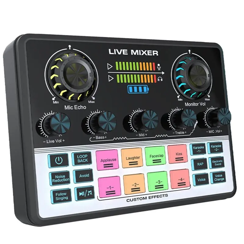 

FULL-Sound Card Equipment V9 Live Streaming Mobile Sound Card For Singing, Karaoke, Recording
