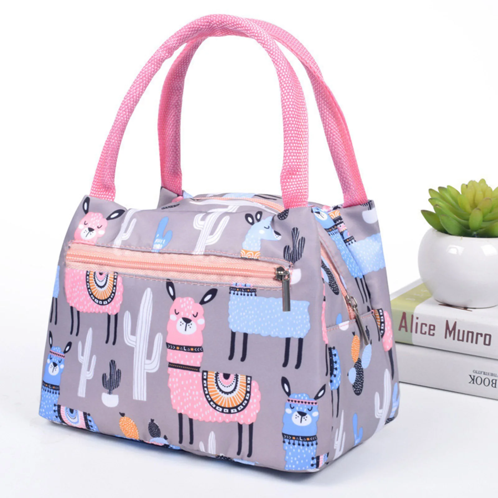 Cartoon Printed Lunch Bags Handheld Insulated Thermal Bags n Women School Work