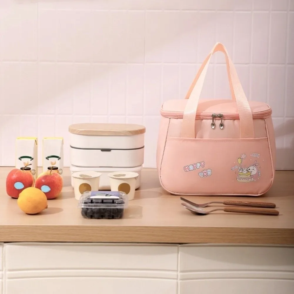 

Portable Cute Insulated Thermal Bag Office Worker Waterproof Cartoon Lunch Bag Large Capacity Student Picnic Handbag Men Women