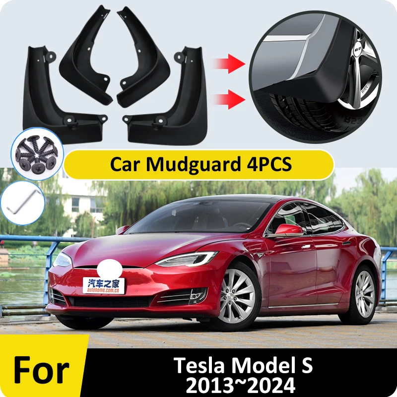 

For Tesla Model S 2013~2024 2015 2016 2018 2020 2022 2023 Car Mudflap Guards Mud Flaps Wheel Fender Flares Mudguards Accessorie