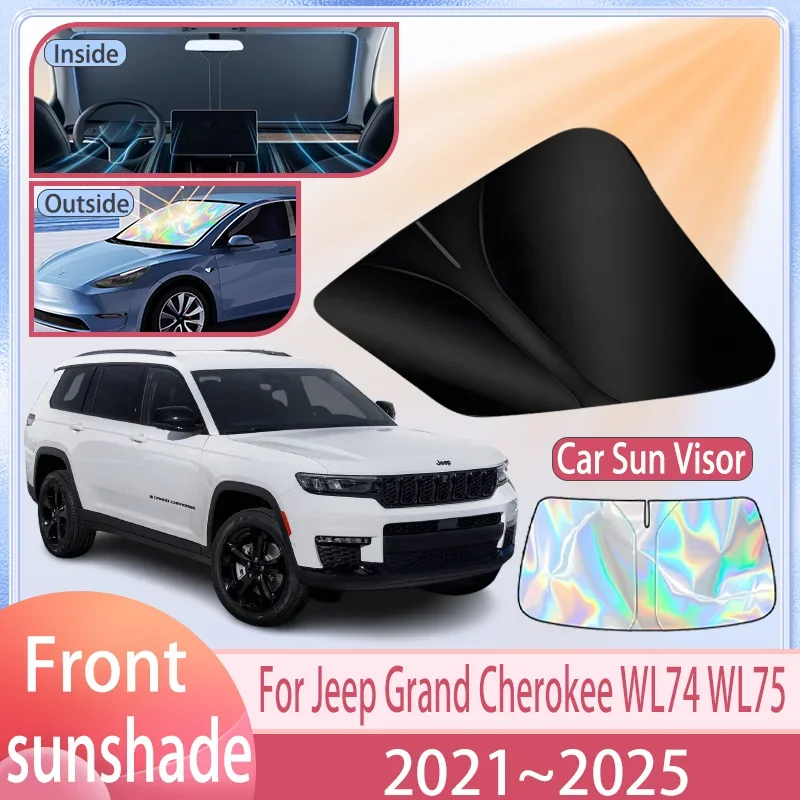 

Car Front Windshield Sunshade For Jeep Grand Cherokee 2021~2025 2024 Windshield Sunshade Cover Anti UV Protection Accessories