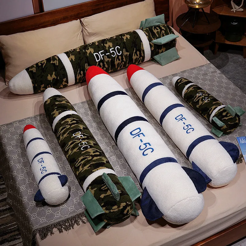 Lifelike Rocket Missile Model Plush Toy Dongfeng Missile Throw Pillow DF-5C Plush Toy Military Enthusiast Collection Boy Gift