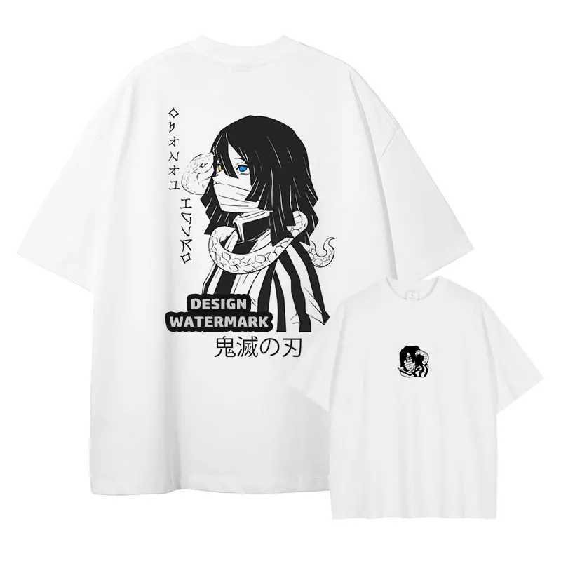 

Bandai Anime Kimetsu No Yaiba T-shirts Oversized Kokushibo T Shirt Zenitsu Kyoujurou T-shirt Manga Inosuke Tops Tees 100% Cotton