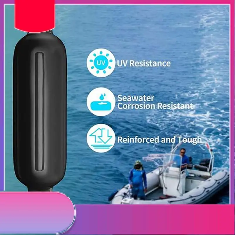 

Boat Fenders 6.5X23 Inflatable Ribbed Boat Fenders With Fenders Line 6.5Ft Needle And Pump-Y79A