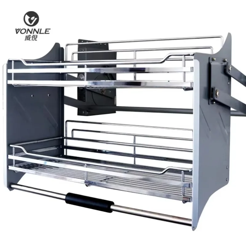 New Product Design Stainless Steel Cabinet Drop-down Shelf Basket Kitchen Lift-down Basket