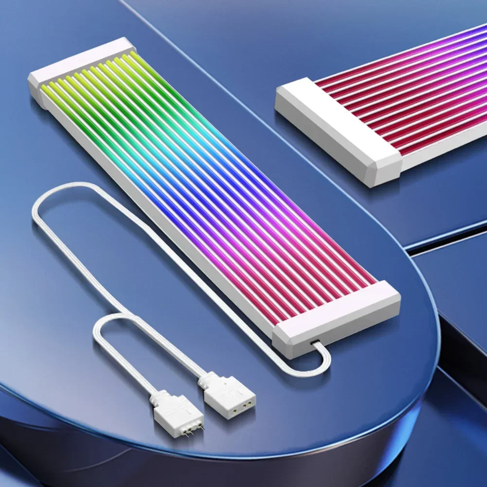 

1Pc Flexible 5V3 pin RGB LED Light Strip Bar ARGB Board Cover For Computer Power Supply ATX 24PIN GPU Video Card Cables And Case