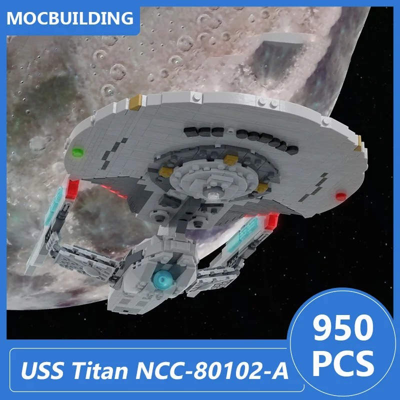 MOC Building Blocks USS Titan NCC-80102-A 1:1250 Scale Model Diy Assemble Bricks Space Collection Display Xmas Toys Gifts 950PCS