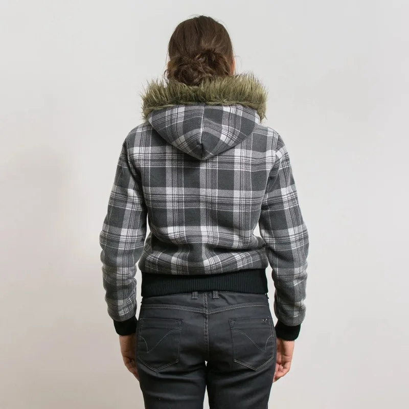 سويت شيرت بغطاء للرأس مع سترة بياقة من الفرو، سويت شيرت جميل بنمط INS