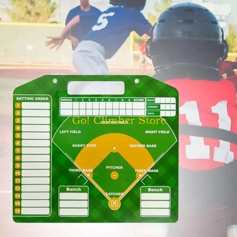 Q84C Portable Baseball Lineups Board Softball Lineups Cards Marker Boards Dry Erases Baseball Clipboard Coaching Equipment