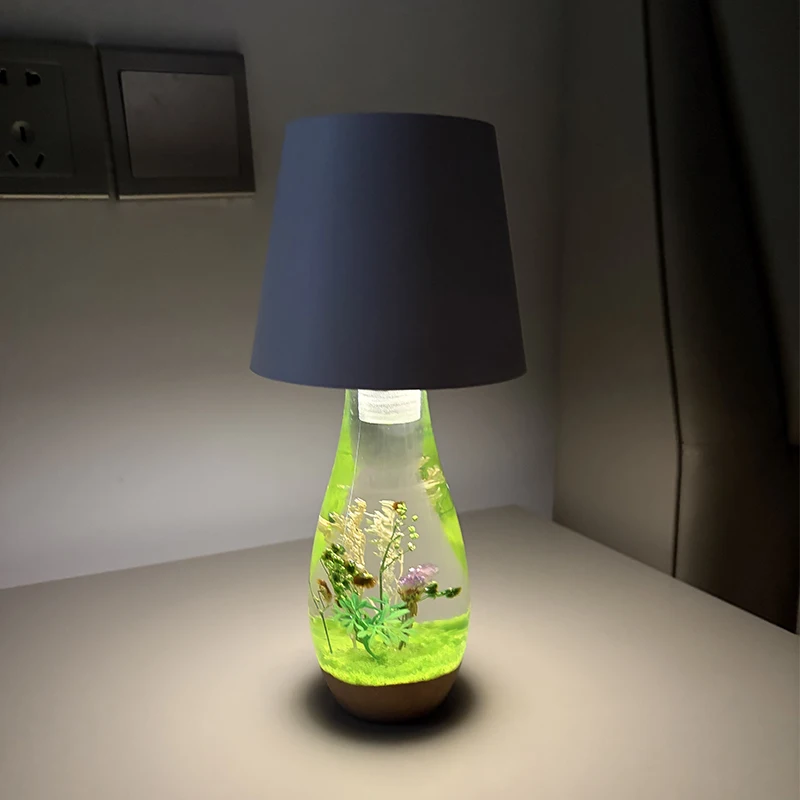 Table Resin Lamp Plants Fllower Theme Night Light Customized 3 Colors Headboard Lamp Creative Art Desktop Home Decor USB Charge