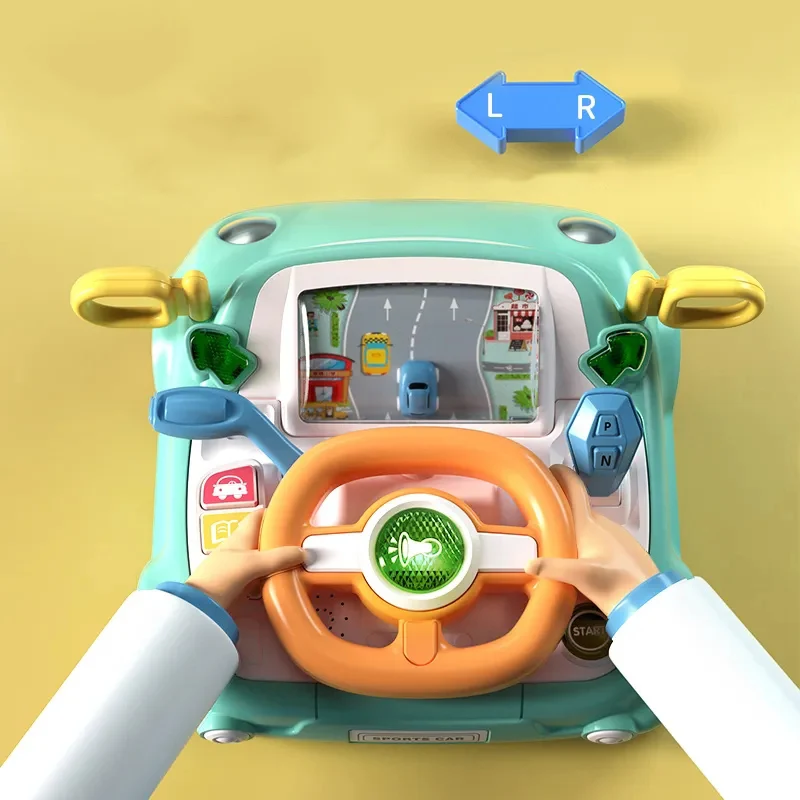 Crianças aprendendo brinquedos educativos jogo de carro brinquedos para o menino simulação volante com luz jogos musicais brinquedo crianças presentes