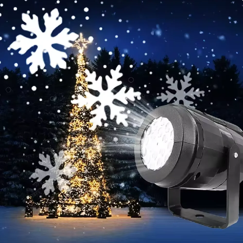 LED USB Christmas Blizzard Projection Lamp Outside Decoration Christmas Room Decor Snowflake Projector Holiday Lights