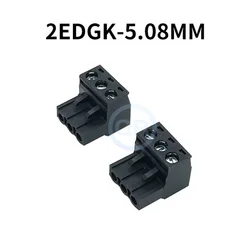 (10 pieces) KF 2EDGK - 5.08 plug-in terminal block Phoenix connector MSTB2.5-ST Black 5.08mm 2~24P only plug hole socket 15EDGK