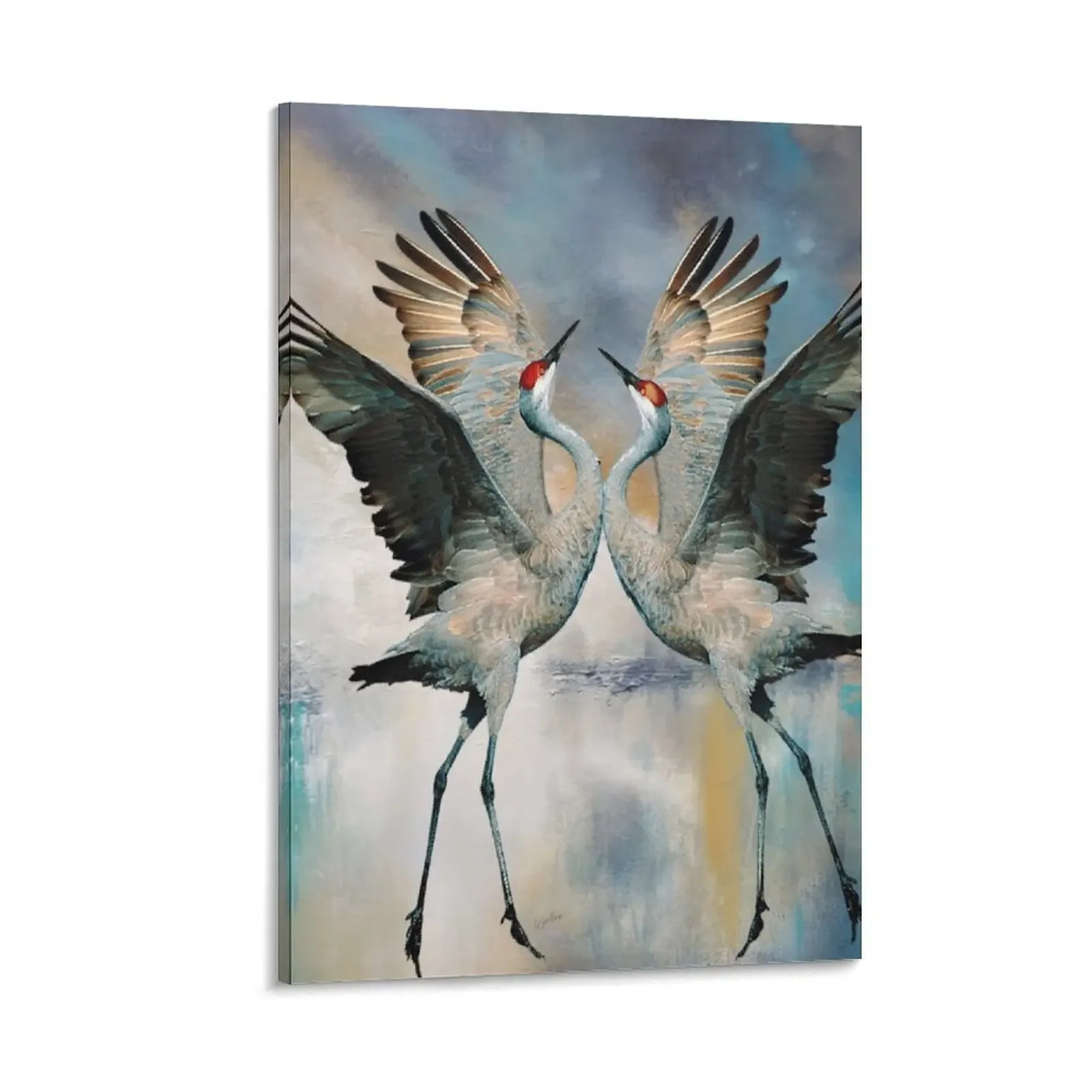 

Dancing Cranes Canvas Painting poster anime modern home decoration poster mural