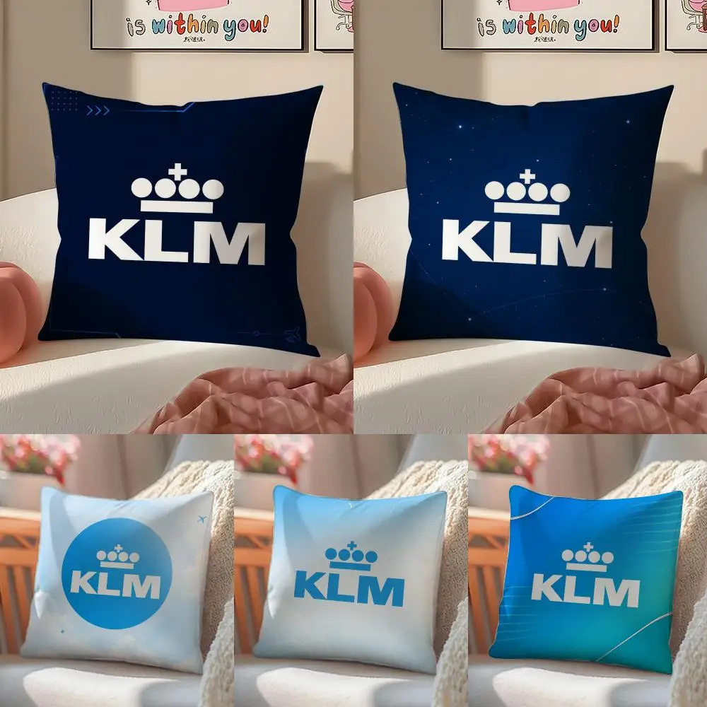 Beautiful K-KLM Airlines Cushion Cover Pattern Printed Pillowcase for Living Room Sofa Cushion Cover & Bedroom Decor