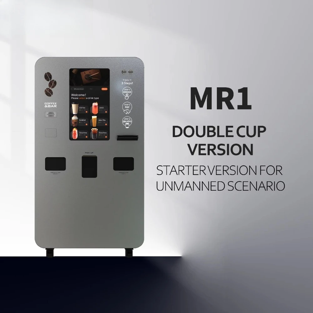 Automated Super Automatic Espresso & Coffee Bean Bubble Tea Vending Machine Manufactured Premium Coffee Vending Machine Company