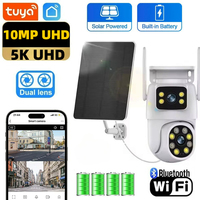Tuya Solar Camera WiFi Outdoor 10MP Dual Lens 4K Wireless Dual Screen PTZ Security Camera Low Power Battery Cam Motion Detection