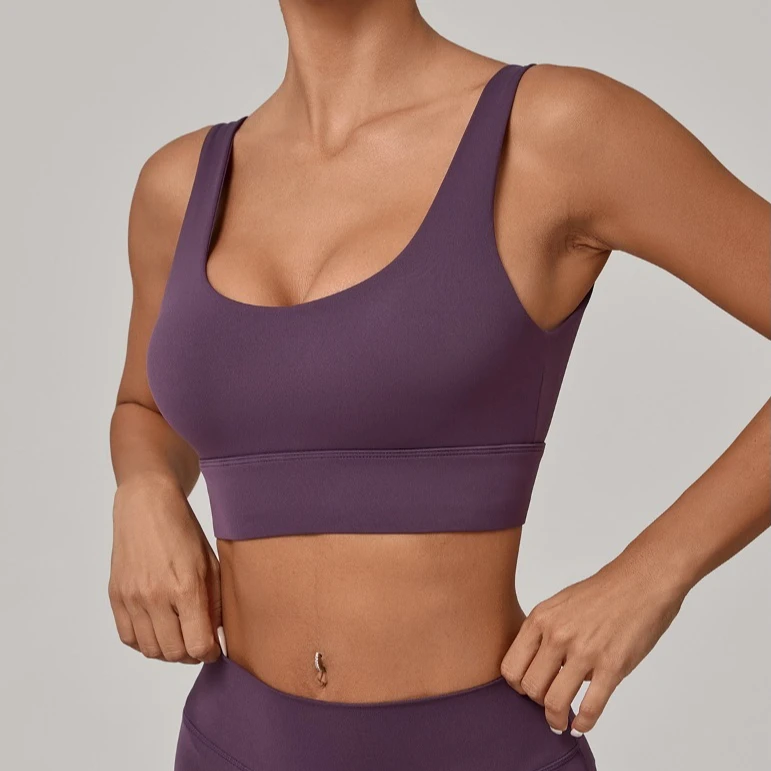 Reggiseno sportivo da yoga ad alto supporto per donna, top da allenamento con schiena scoperta e abbigliamento da palestra fitness da corsa per yoga a fascia larga