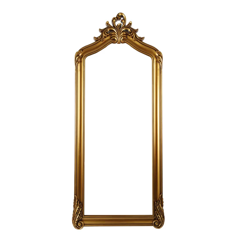Carved clothing store fitting mirror, living room corridor full-body mirror, retro floor mirror