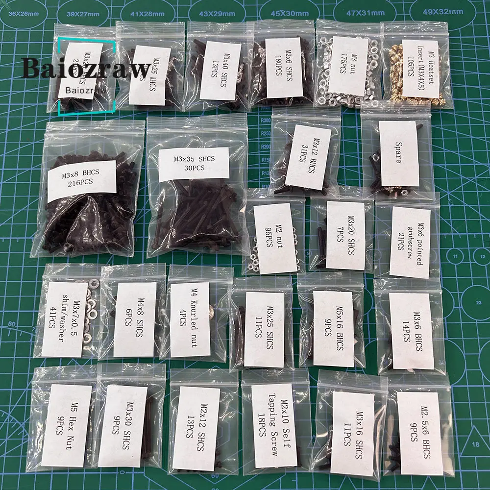 Baiozraw Voron Micron 120 180 Plus Hardware Screws Kit Nut Fasteners Voron Micron+ 3D printer parts