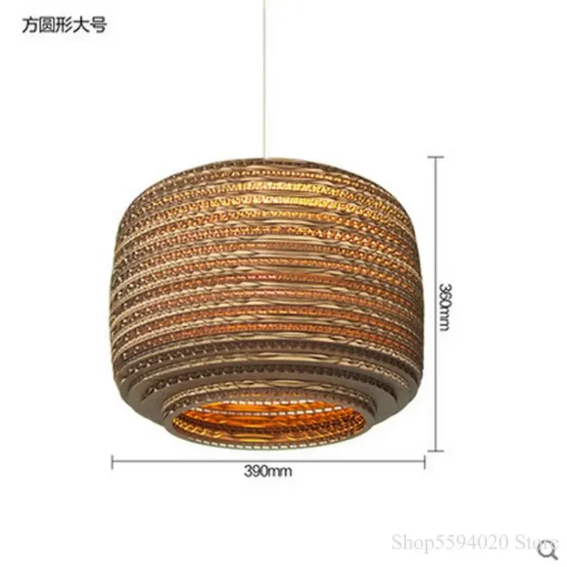 Southeast Asian Paper Carton Pendant Light for Restaurant Shop Decoration Hanging Lamp Ceiling Chandeliers Cafe Bar Nordic