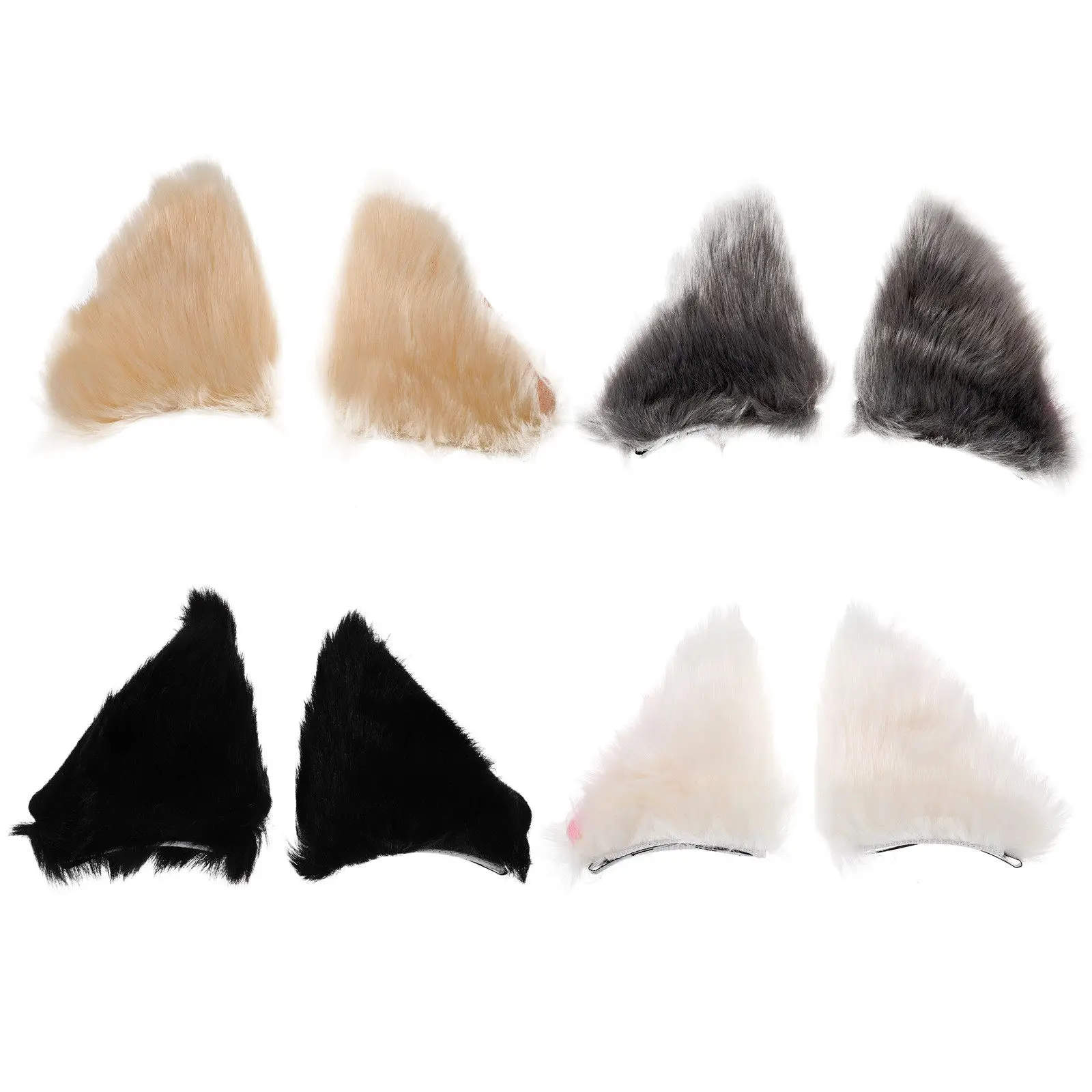

4Pairs Cat Ear Hairpin Cute Comfortable Hair Clip Party Headdress Cosplay Hair Accessories for Women Cat Ear Hairpin