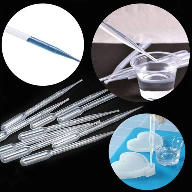 

91AC 35 Pcs/Set Resin Mold Tools Stirring Rod Popsicle Stir Clear Plastic Dropper