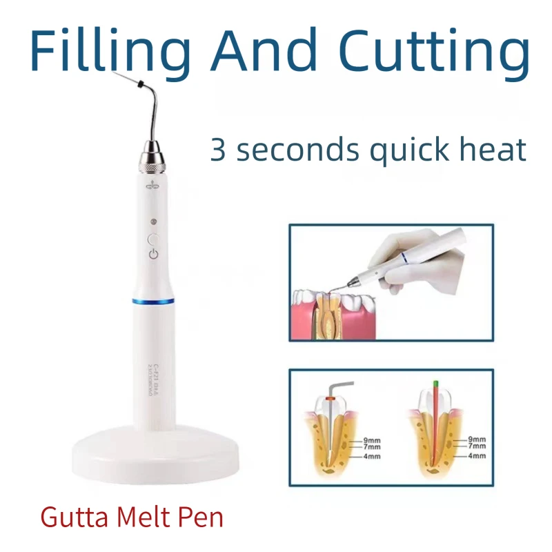 Dental Hot Melt Pen For Cutting and Filling Dental Gutta Percha Tooth Endo Gum Cutter filler quick heat with 2tip Dentistry Tool