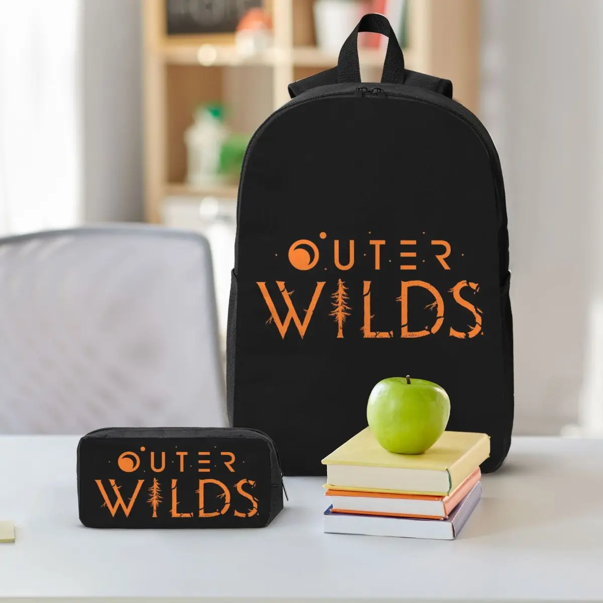 Outer Wilds Ventures Patch Backpack Boys Girls BookBag School Bag Shoulder Bags 3ps Insulated Lunch Bag Pencil Case