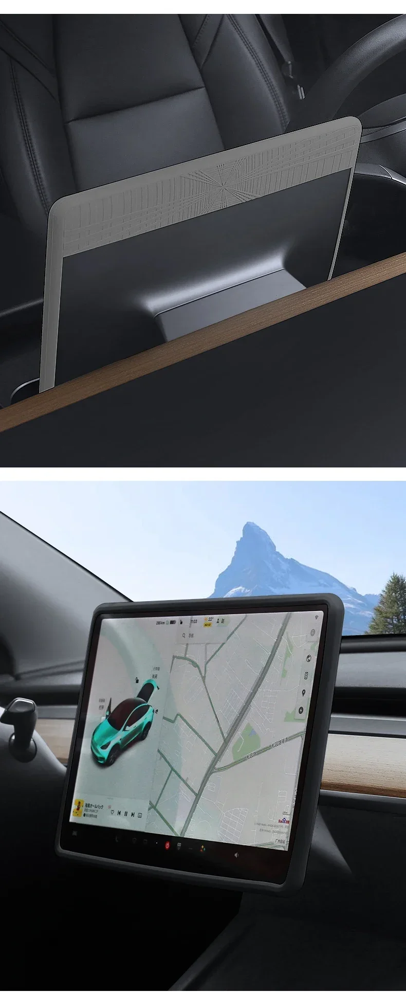 Für Tesla Neues Modell 3 Y YL Juniper Highland 2025-2020 2026 Silikon-Navigationsbildschirm-Schutzabdeckung Rahmenrand Zentralsteuerung – Detail 8