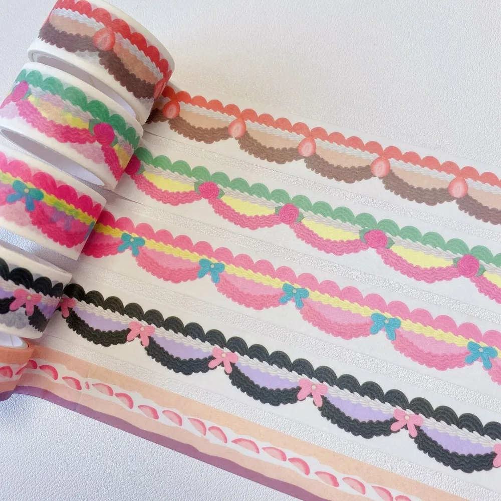 

Cute Vintage Scrapbooking Sticker Tearable Self-Adhesive Scrapbook Decal DIY Korean Style Cake Pattern Sticker For DIY Arts