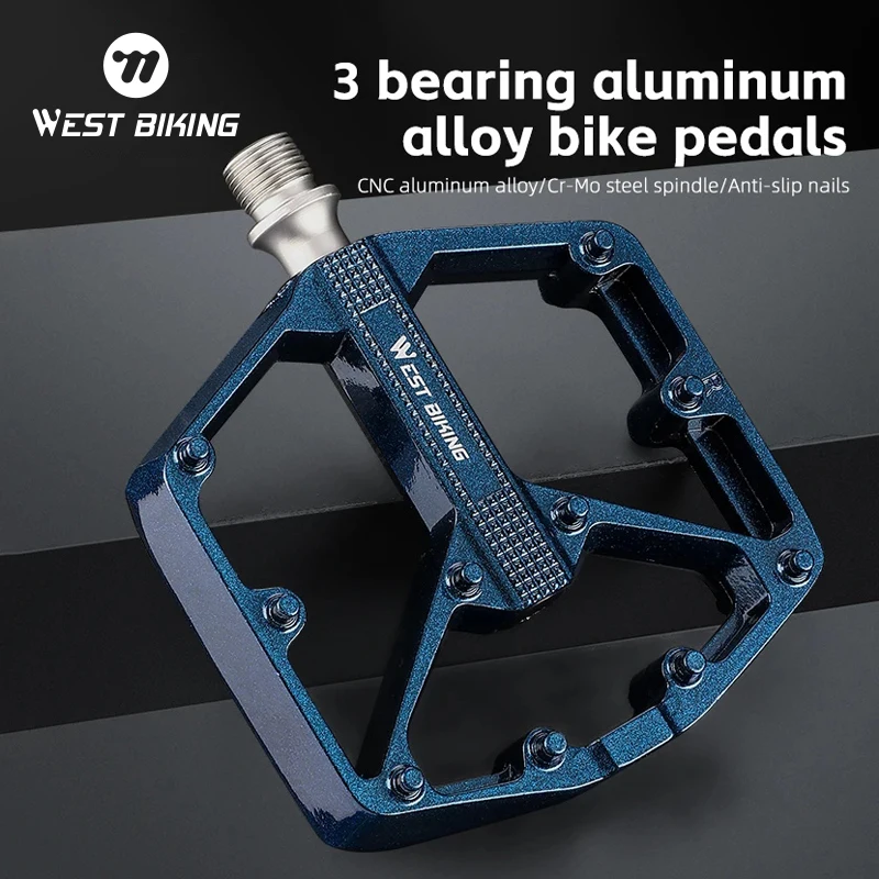 

WEST BIKING Bike Pedals Ultralight 3 Bearing MTB Road Cycling BMX Pedals Anti-slip Aluminum Alloy Flat Pedal Bicycle Accessories