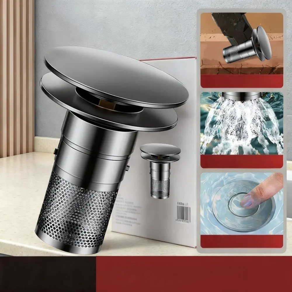 Pop Up Drain Stopper Basin Sink Hair Filter Stainless Steel Core Anti Clogging Waste Plug For Xinnan Home Decor