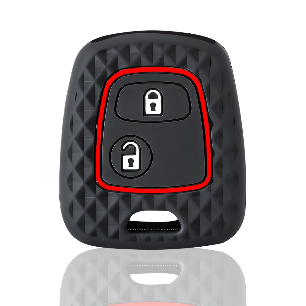 Silicone Car 2 Button Key Cover Case for Peugeot 106 107 206 207 307 Citroen C1 C2 C3 C4 XSARA PICASSO for Toyota AYGO Protector