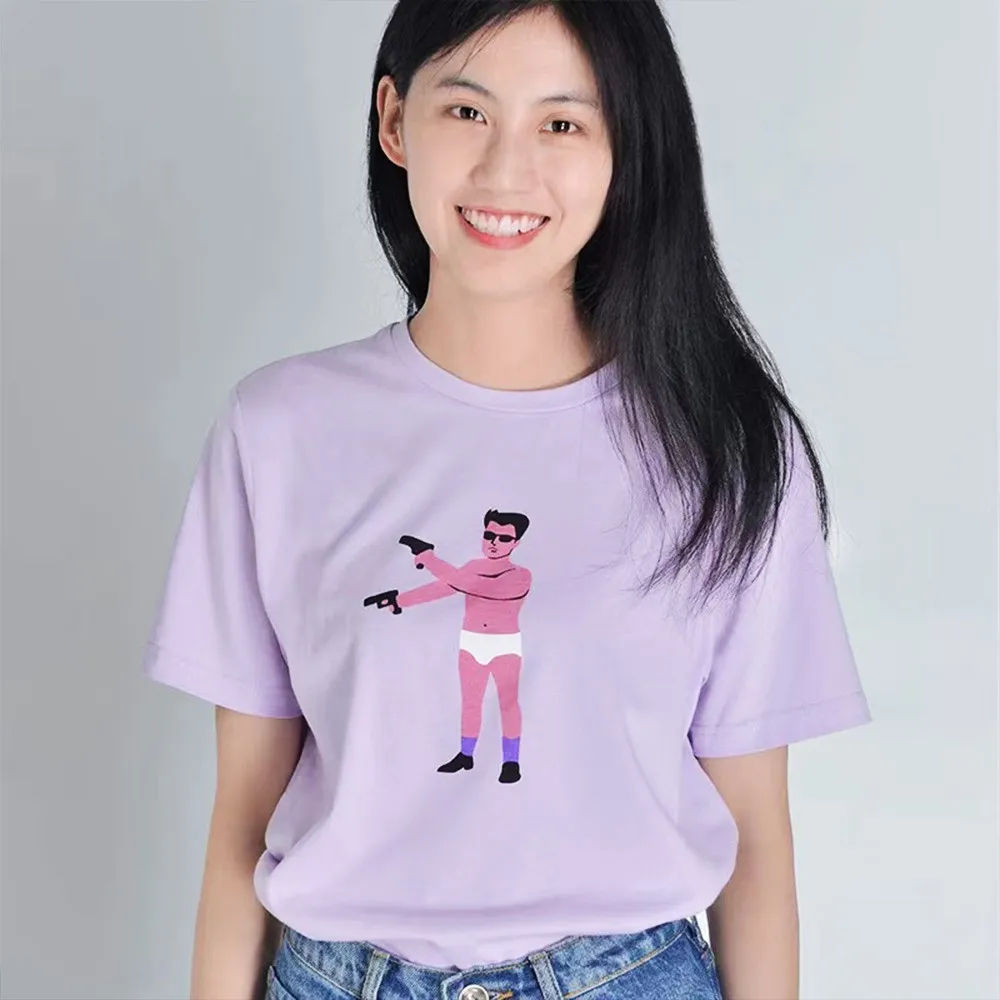 Funny Cartoon People Printing Graphic Tees Women Summer Short Sleeve Loose Cotton Tops Vintage Style Aesthetic Casual T Shirts