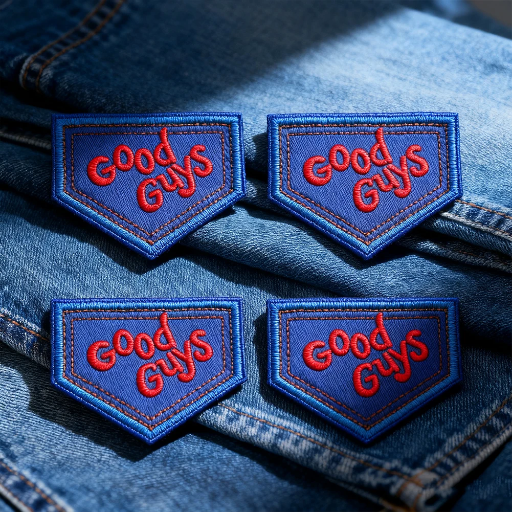 Good Guys bestickter Aufnäher zum Aufbügeln, DIY-Abzeichen, Heißsiegel für Jacke, Jeans, Rucksack, Kleidung, individuelles Dekorationszubehör – Detail 4