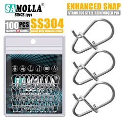 100pcs Stainless Steel Snap Pins, Multiple Size Options, Fishing Gear Accessories For Saltwater & Freshwater
