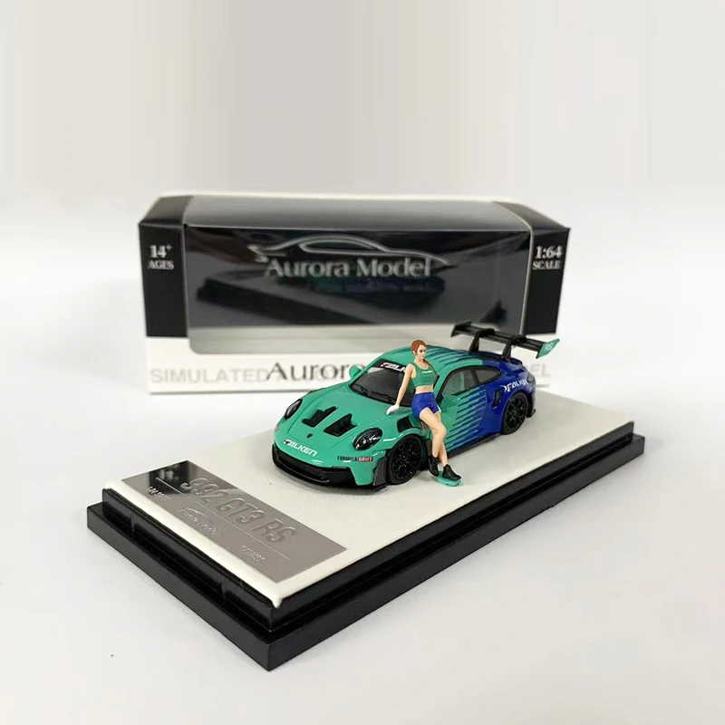 Aurora-鋳造スポーツカーモデル,自動車モデルrwb992 gt3 rs,合金,傾斜コーティング,1:64