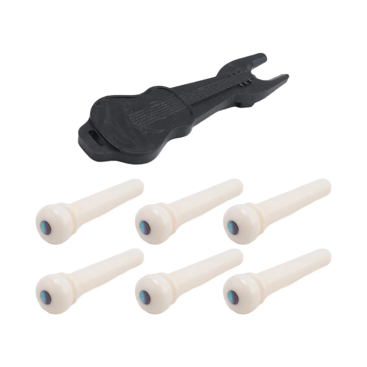 SLQZT Perni per ponte per chitarra acustica in materiale per osso di bestiame con punto a conchiglia di perla per accessori per chitarra folk acustica