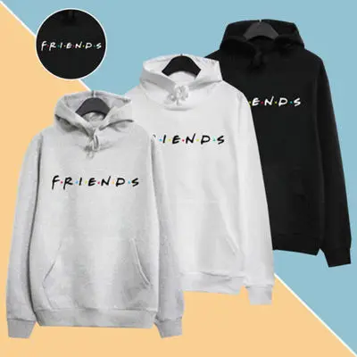 Trendy Women's Long Sleeve Hoodie Letter Friends Print Comfortable Casual Polyester Fiber V-Neck Commute Style Autumn Winter Top