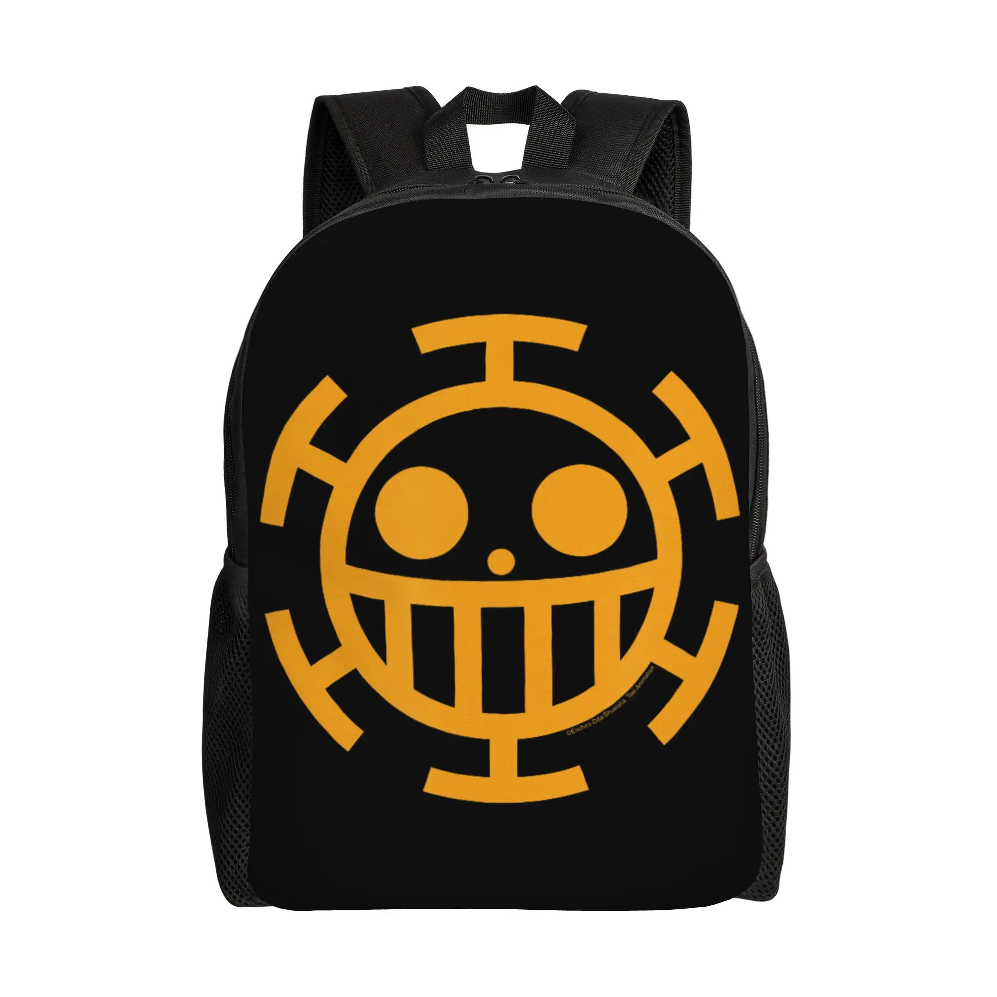 Mochilas de moda, mochila de un solo pieza con icono de Trafalgar Law de One Piece, mochila para cosplay, mochila ita, mochila retro para camping, mochila lavable.