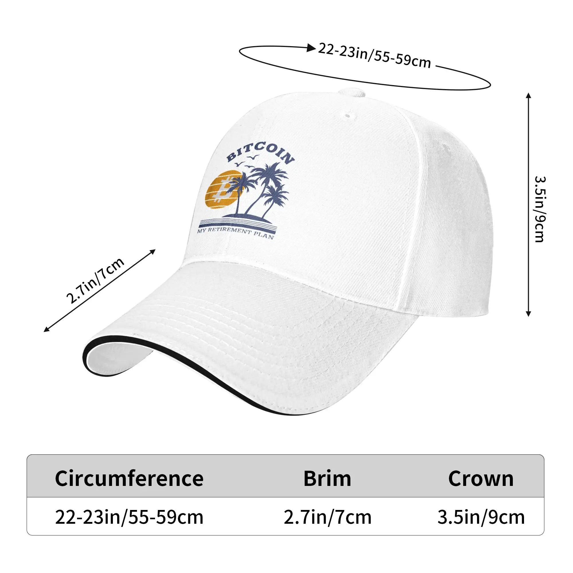 Bitcoin My Retirement Plan Casual Baseball Cap Spring  Trucker Hat Sun-Proof Hip Hop Hats Unisex Men Fashion Baseball Caps