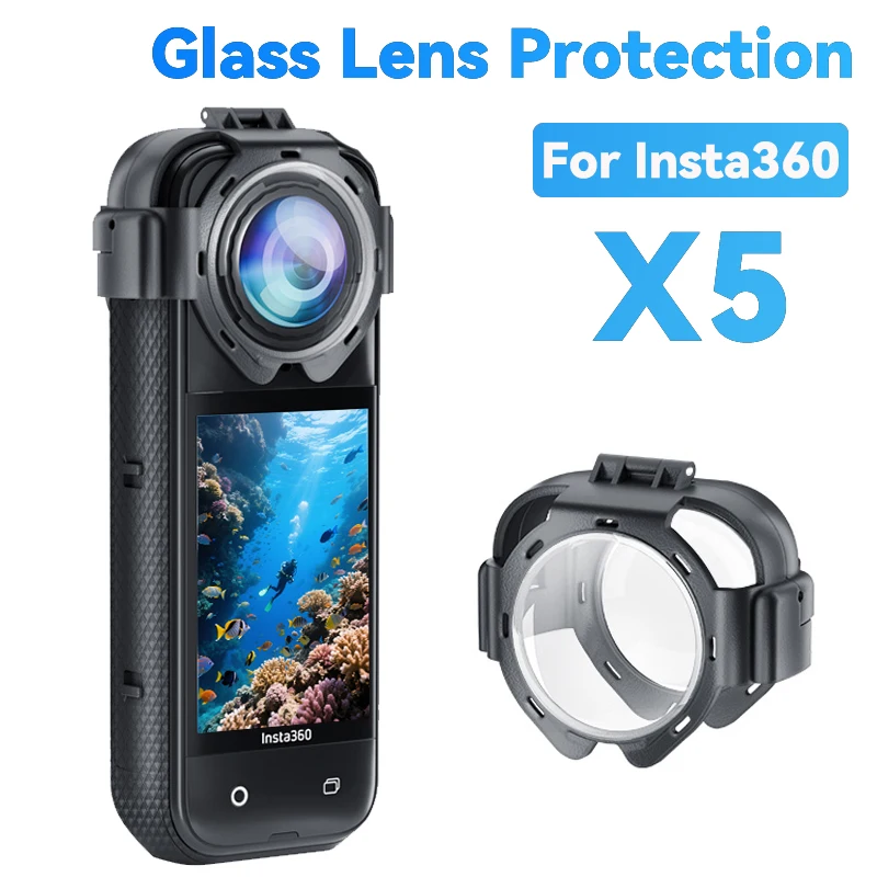 Glass Lens Guard for Insta360 X5 Optical Lens Protective Cover for Insta 360 X5 Removable Anti-Scratch Accessories ﻿