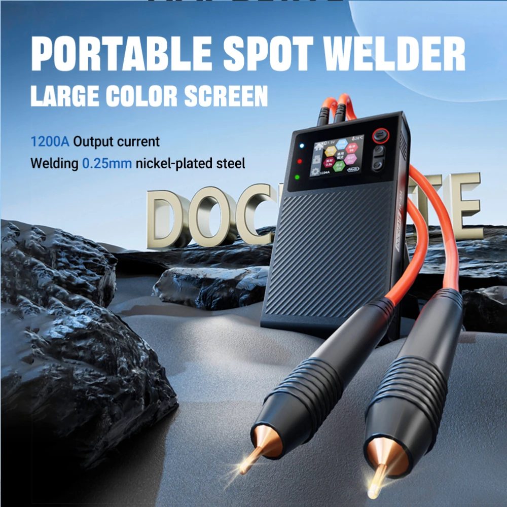 Intelligent TK-10A Spot Welder with LCD Screen - 1200A Output 8000mAh Battery Welds 0.25mm Nickel Sheets Stainless Steel for DIY