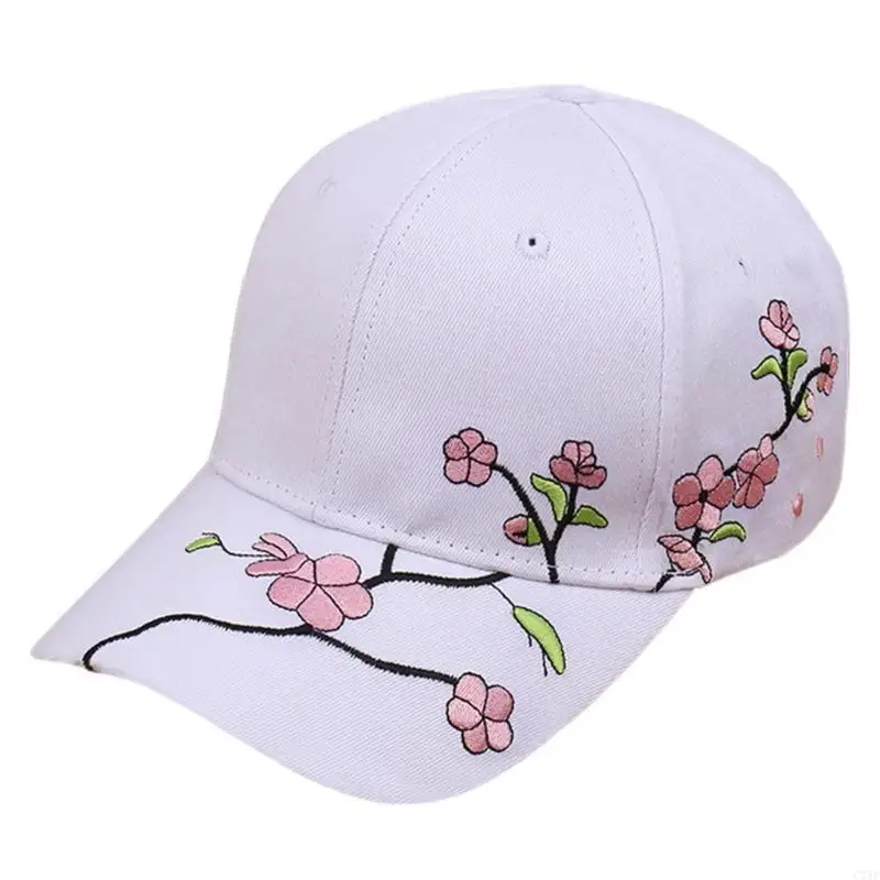 C71F أزياء البيسبول قبعة التطريز زهرة قبعة الرياضة في الهواء الطلق قبعة فتاة السفر قبعة الشمس