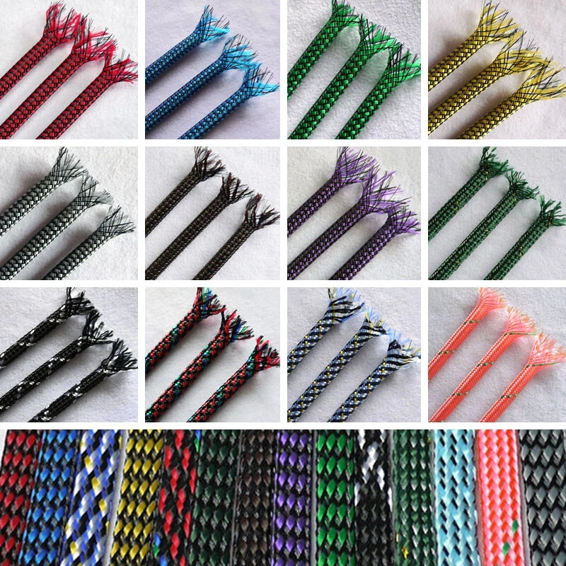 4/8/12mm Braid Sleeve PP Cotton PET Braided Sleeve Tube PET Yarn Soft Wire Wrap Insulated Cable Protection Line Harness Sheath